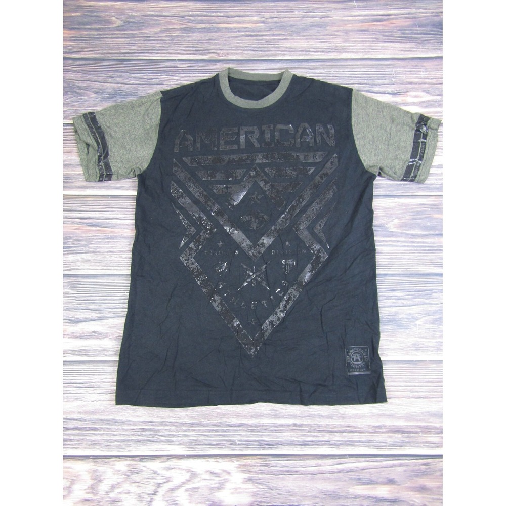 American Fighter Mens Medium Training T Shirt UFC MMA Gym Workout Black Green